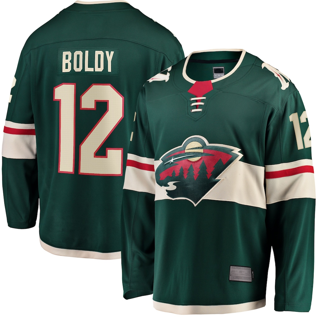 MATTH M.Wild #12 Matthew Boldy Green Home Breakaway Player Jerseys