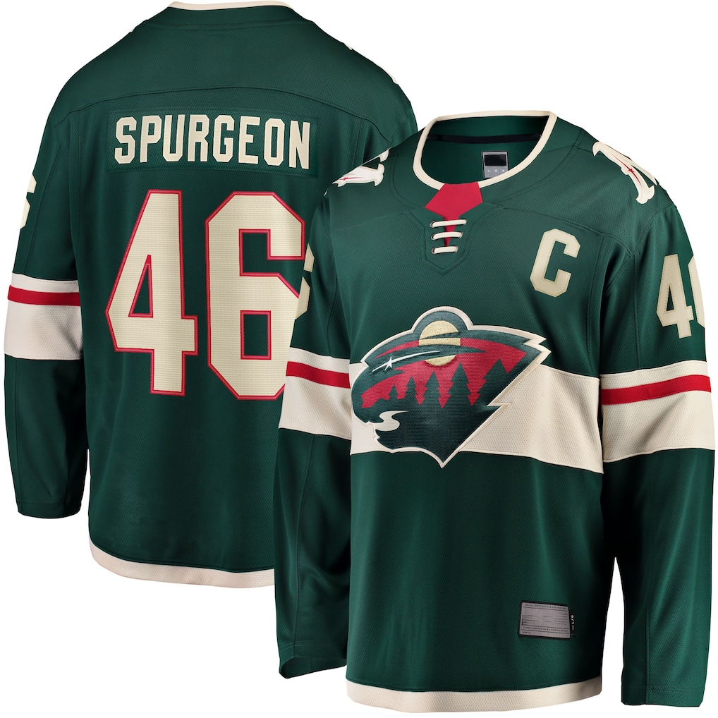 MATTH M.Wild #46 Jared Spurgeon Green Home Breakaway Player Jerseys
