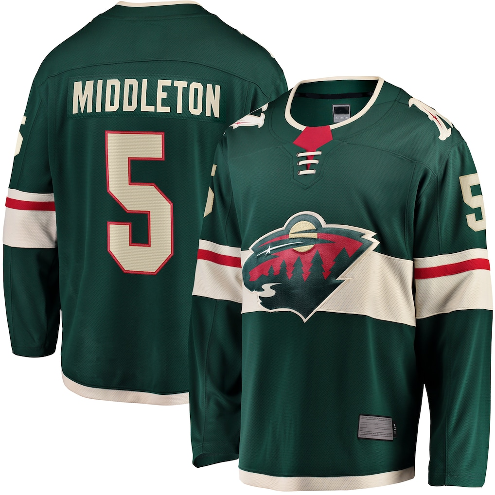 MATTH M.Wild #5 Jake Middleton Green Home Breakaway Player Jerseys