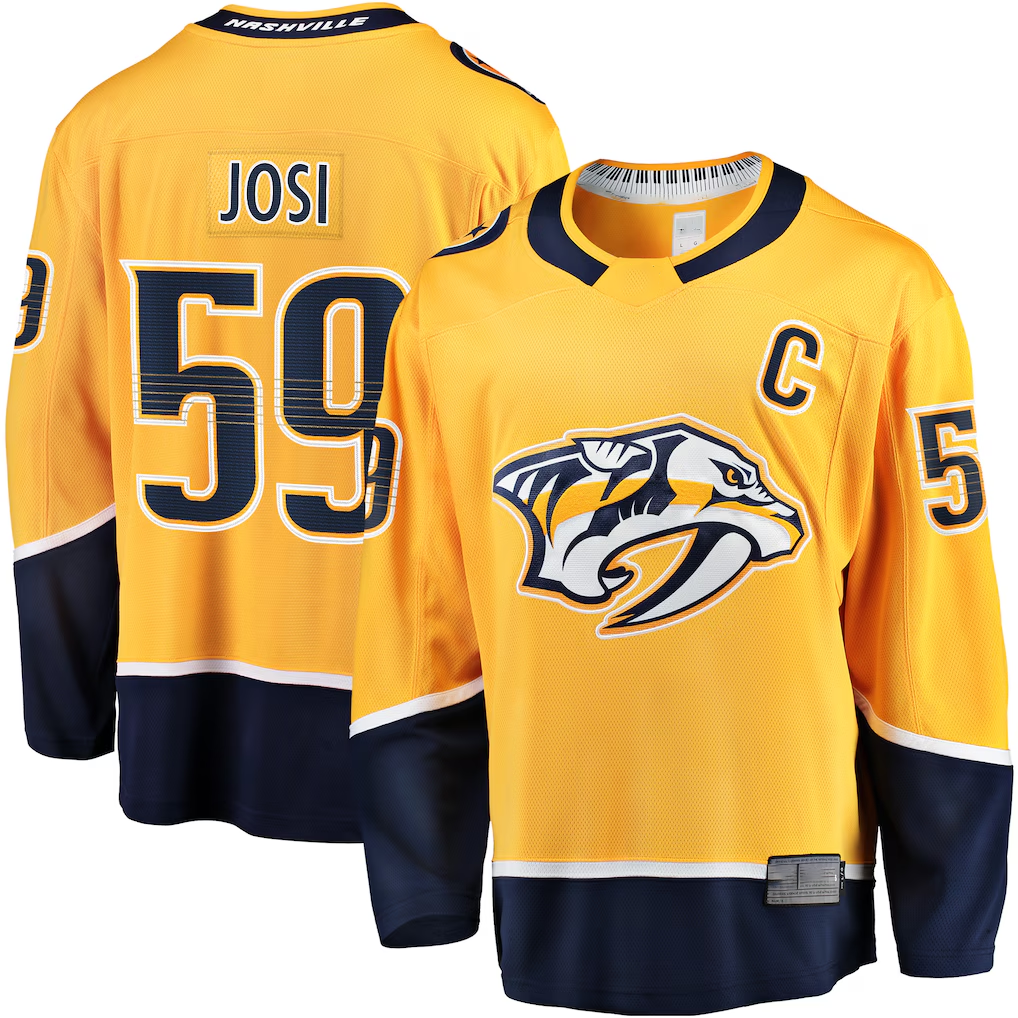 MATTH N.Predators #59 Roman Josi Gold Home Breakaway Jerseys