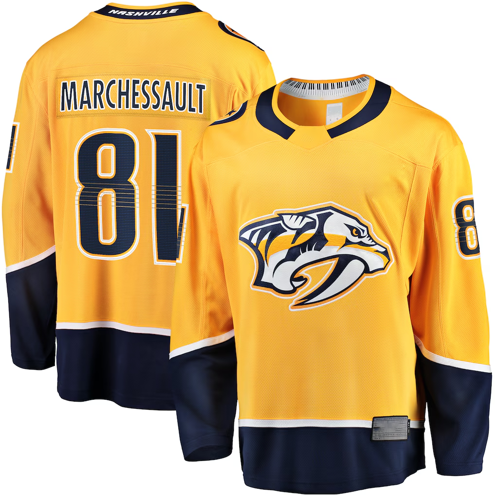 MATTH N.Predators #81 Jonathan Marchessault Gold Breakaway Jerseys