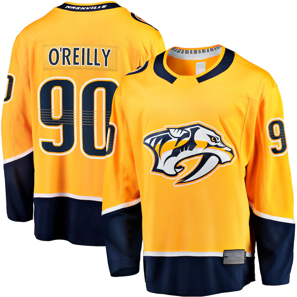 MATTH N.Predators #90 Ryan O'Reilly Gold Breakaway Jerseys