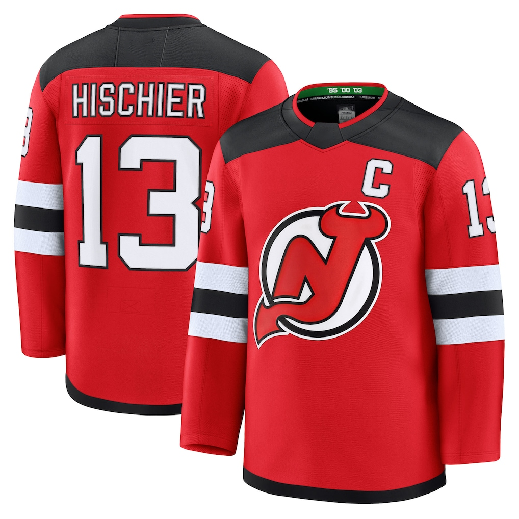 MATTH N.Jersey Devils #13 Nico Hischier Red Home Premium Jerseys