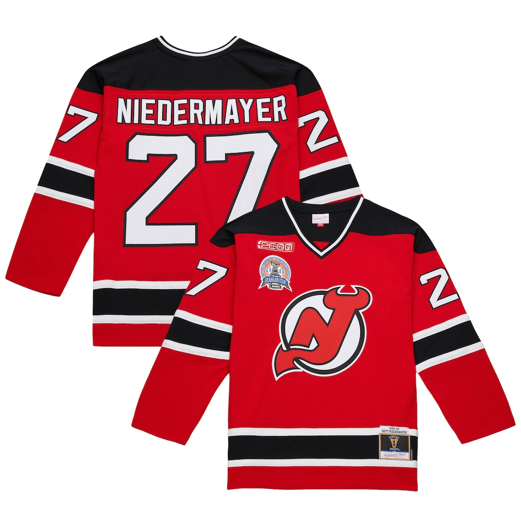 MATTH N.Jersey Devils #27 Scott Niedermayer Mitchell & Ness Red Big & Tall 199900 Blue Line 2.0 Jerseys