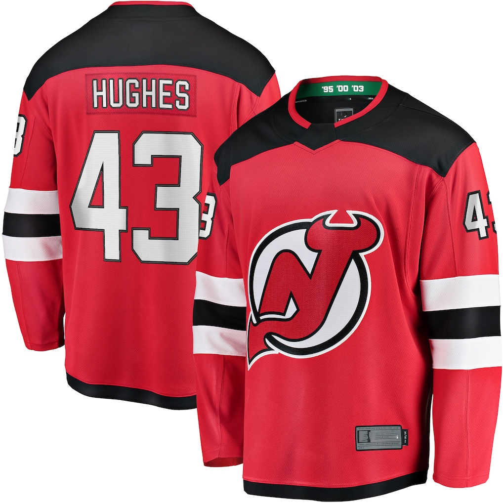 MATTH N.Jersey Devils #43 Luke Hughes Red Home Breakaway Player Jerseys