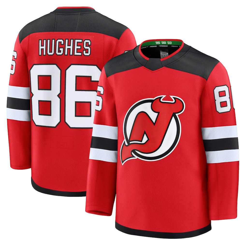 MATTH N.Jersey Devils #86 Jack Hughes Red Home Premium Jerseys