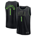MATTH NO.Pelicans #1 Zion Williamson Black 2025-2026 City Edition Fast Break Stitched Jerseys