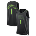 MATTH NO.Pelicans #1 Zion Williamson Black 2025-2026 Swingman Stitched Jerseys- City Edition