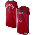 MATTH NO.Pelicans #1 Zion Williamson Red Authentic Stitched Jerseys- Statement Edition
