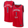 MATTH NO.Pelicans #1 Zion Williamson Red Fast Break Replica Player Stitched Jerseys- Statement Edition