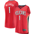 MATTH NO.Pelicans #1 Zion Williamson Red Replica Fast Break Stitched Jerseys- Statement Edition