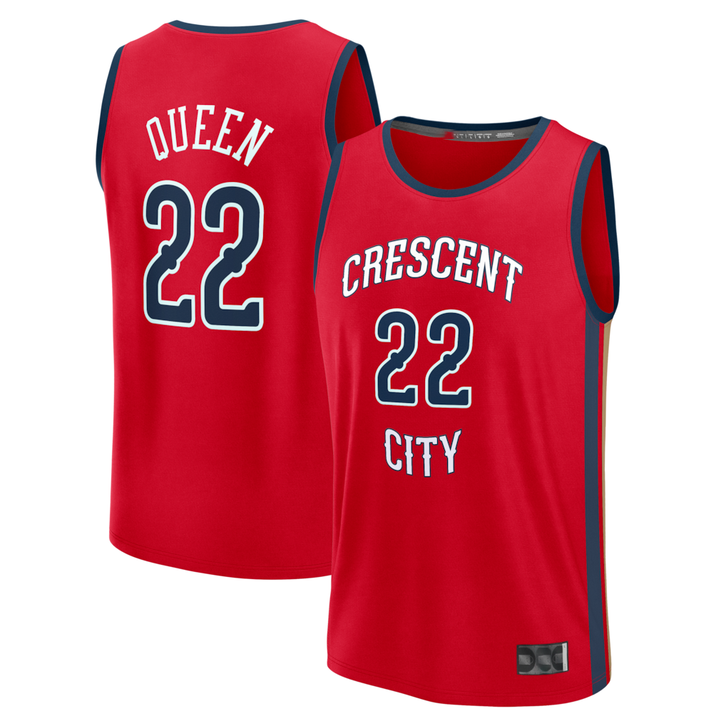 MATTH NO.Pelicans #22 Derik Queen Red Fast Break Replica Player Stitched Jerseys- Statement Edition