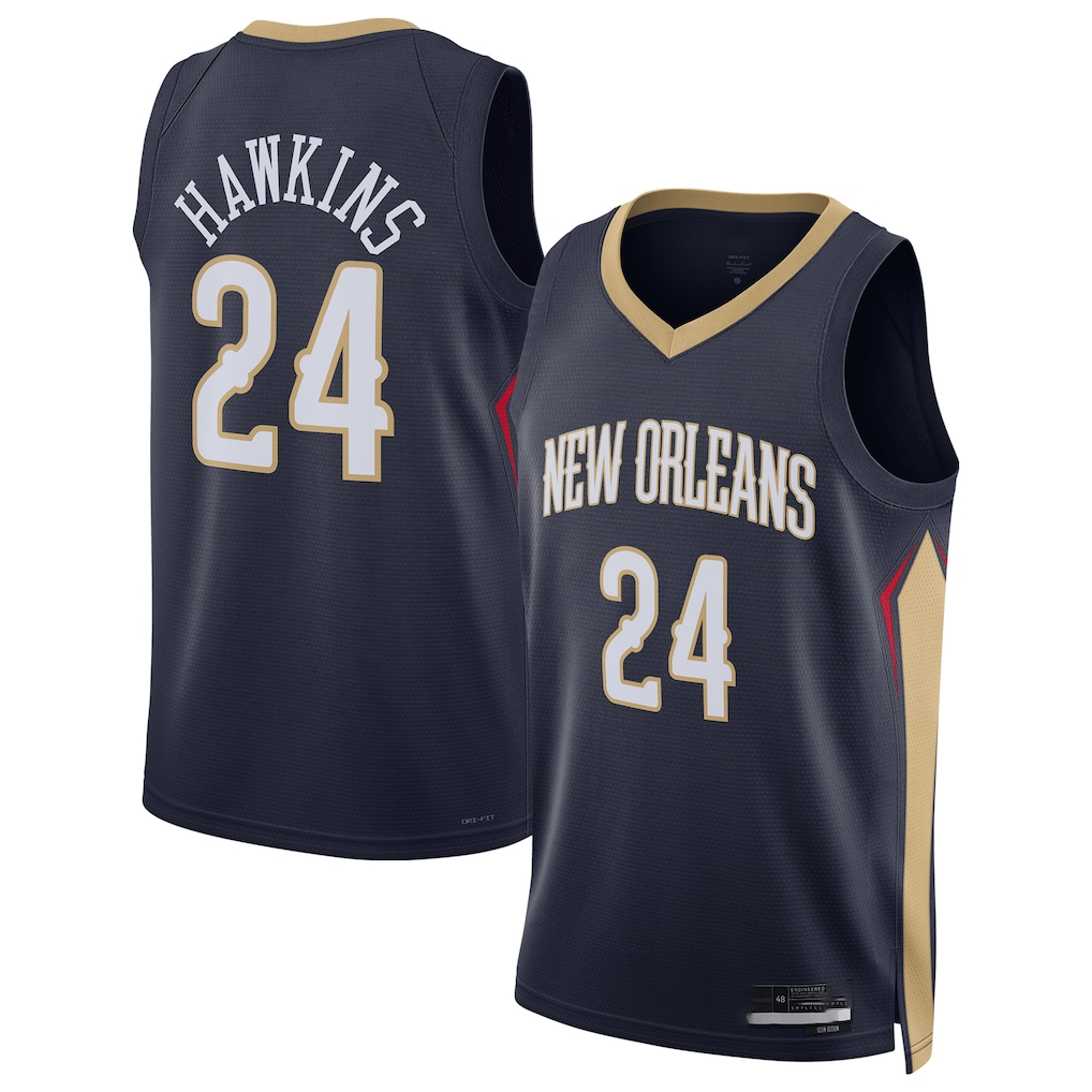 MATTH NO.Pelicans #24 Jordan Hawkins Navy Swingman Stitched Jerseys- Icon Edition