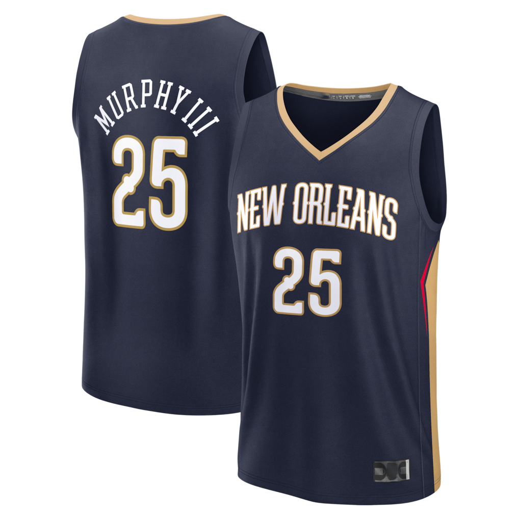 MATTH NO.Pelicans #25 Trey Murphy III Navy Fast Break Replica Stitched Jerseys- Icon Edition
