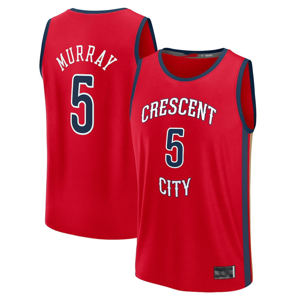 MATTH NO.Pelicans #5 Dejounte Murray Red Fast Break Replica Player Stitched Jerseys- Statement Edition