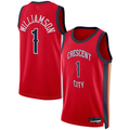 MATTH NO.Pelicans #1 Zion Williamson Red Swingman Stitched Jerseys- Statement Edition