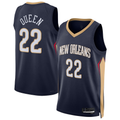 MATTH NO.Pelicans #22 Derik Queen Navy Swingman Stitched Jerseys- Icon Edition