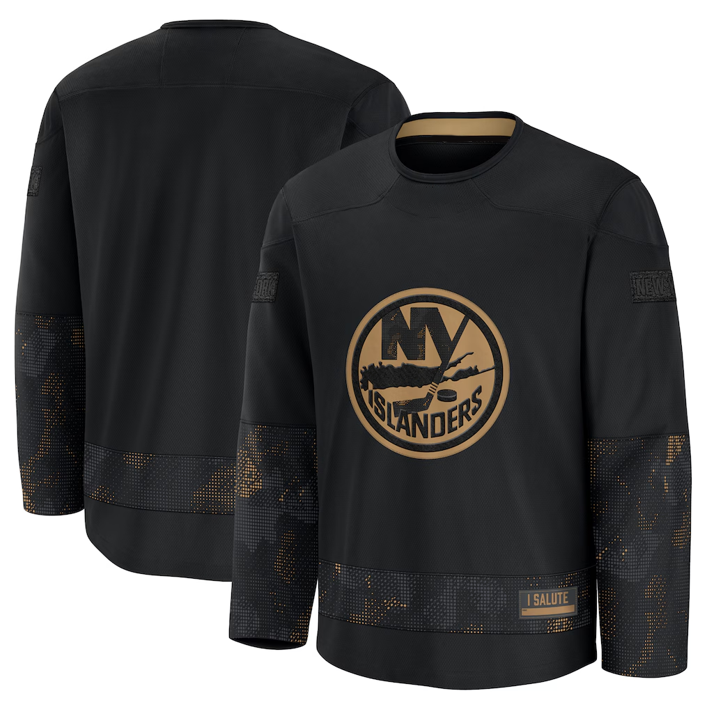 MATTH NY.Islanders Black 2024 Military Appreciation Practice Jerseys