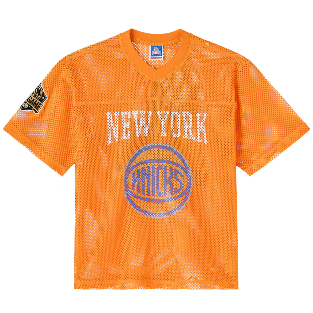MATTH NY.Knicks OVO x  Orange Mesh Football Fashion Jerseys