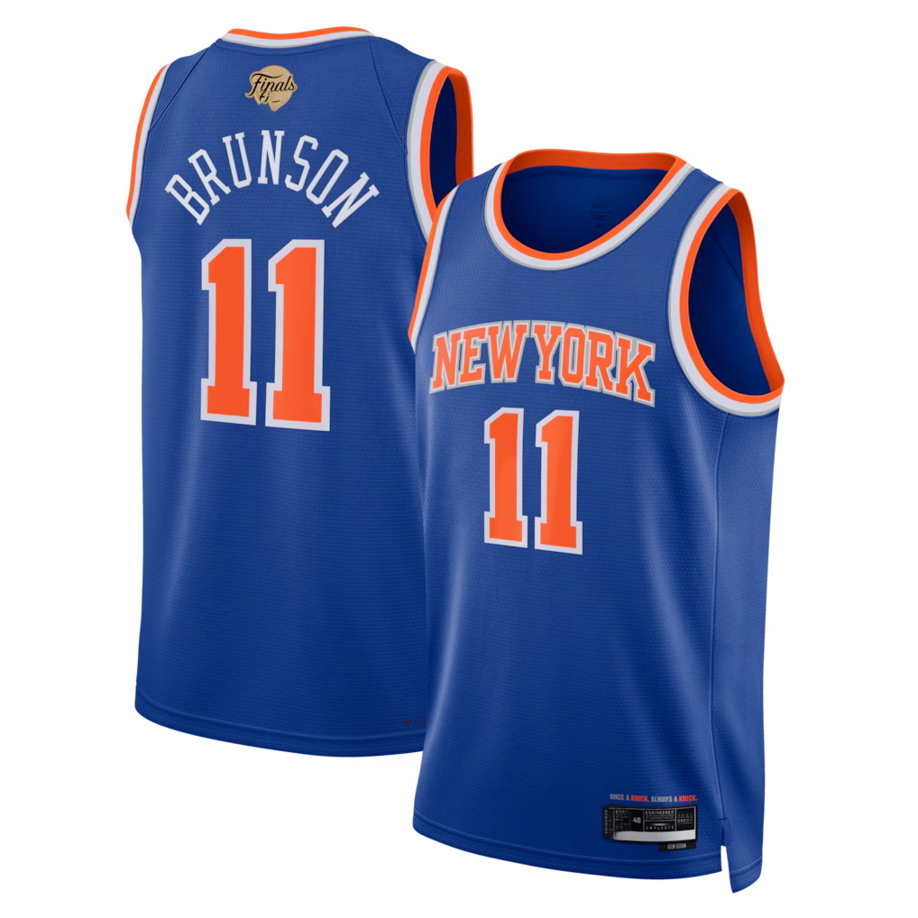 MATTH NY.Knicks #11 Jalen Brunson  Blue 2026  Finals Patch Swingman Jerseys - Icon Edition