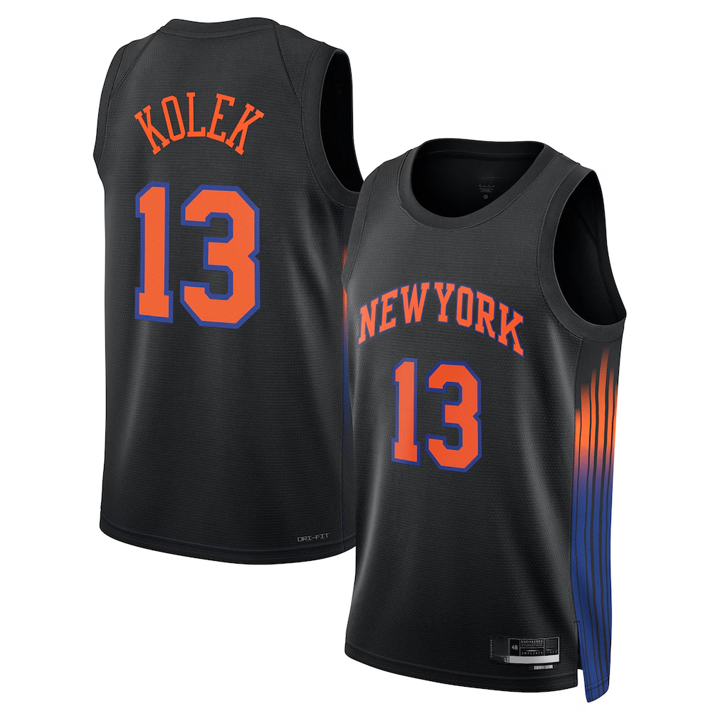 MATTH NY.Knicks #13 Tyler Kolek Jordan Brand Black Swingman Jerseys - Statement Edition
