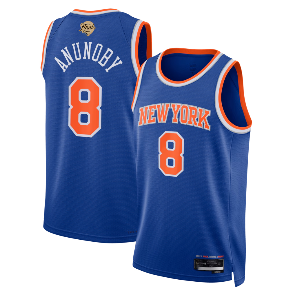 MATTH NY.Knicks #8 OG Anunoby Blue 2026  Finals Patch Swingman Jerseys - Icon Edition