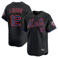 MATTH NY.Mets #12 Francisco Lindor Player Black Alternate Home Limited Stitched Jerseys