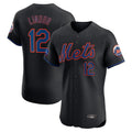 MATTH NY.Mets #12 Francisco Lindor Player Black Home Limited Elite Stitched Jerseys