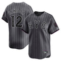 MATTH NY.Mets #12 Francisco Lindor Player Gray City Connect Limited Stitched Jerseys