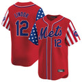 MATTH NY.Mets #12 Francisco Lindor Player Red 2025 Independence Day Vapor Premier Limited  Stitched Jerseys