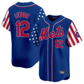 MATTH NY.Mets #12 Francisco Lindor Player Royal 2025 Independence Day Vapor Premier Limited  Stitched Jerseys