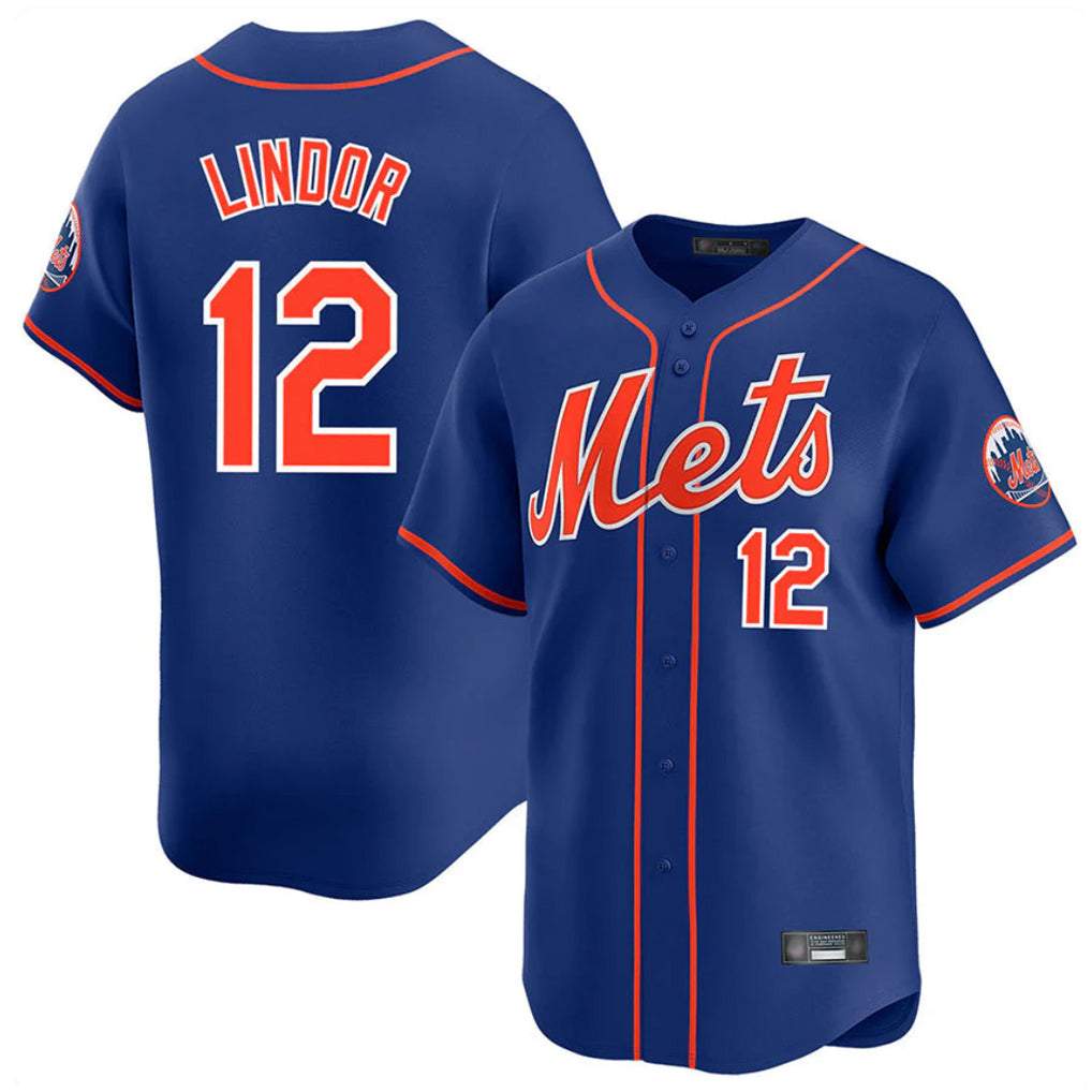 MATTH NY.Mets #12 Francisco Lindor Player Royal Home Limited Stitched Jerseys