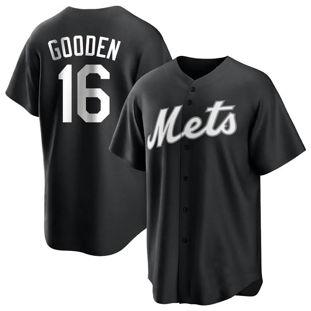 MATTH NY.Mets #16 Dwight Gooden Player Black Home Game Stitched Jerseys
