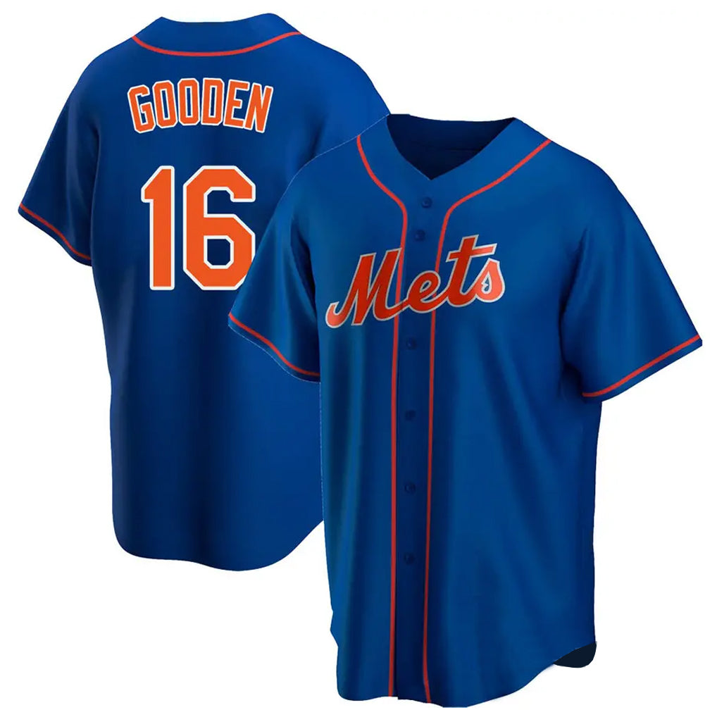 MATTH NY.Mets #16 Dwight Gooden Player Royal Home Game Stitched Jerseys