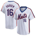 MATTH NY.Mets #16 Dwight Gooden Player White Cooperstown Collection T-shirt Game Stitched Jerseys