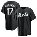 MATTH NY.Mets #17 Keith Hernandez Player Black Home Game Stitched Jerseys