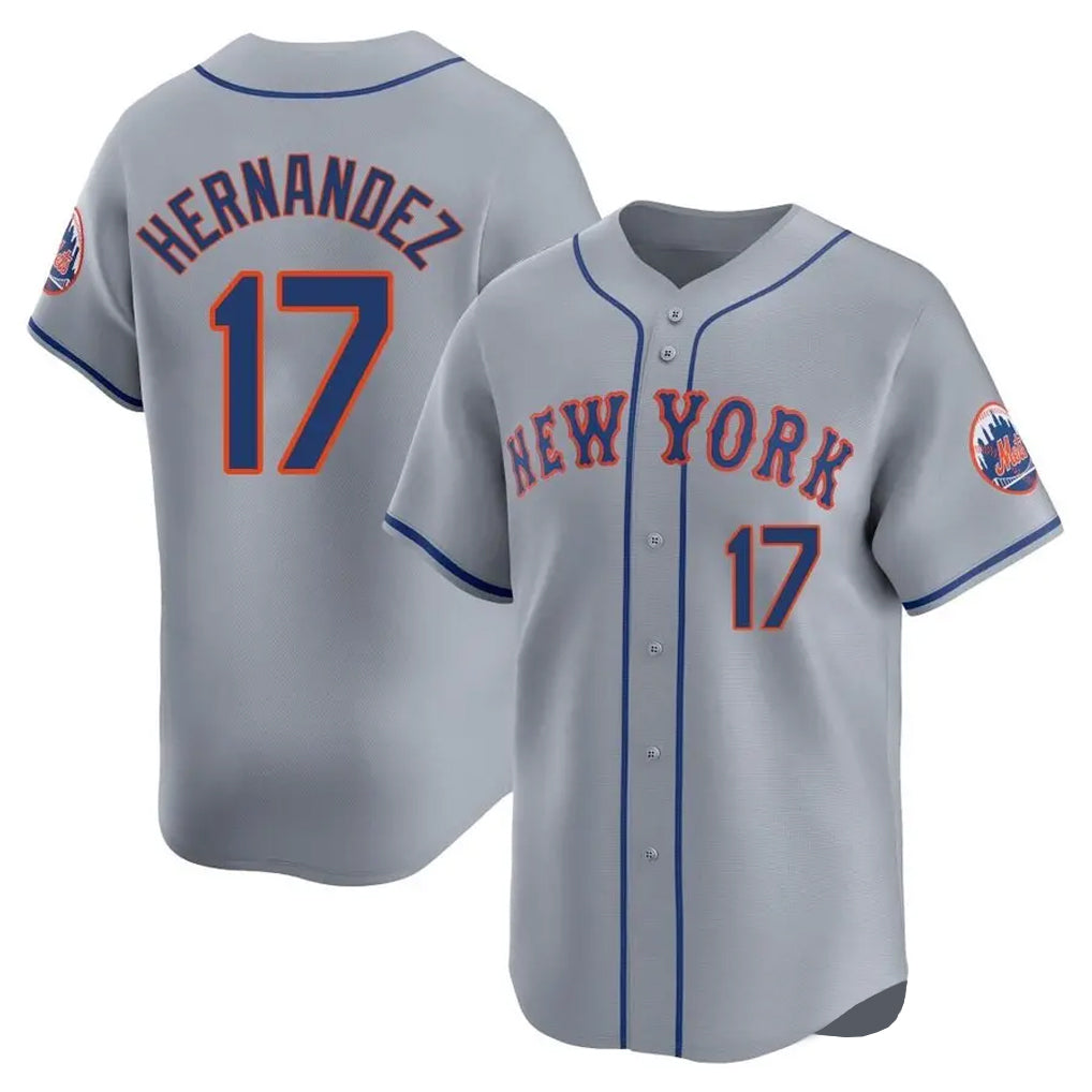 MATTH NY.Mets #17 Keith Hernandez Player Gray Road Limited Home Stitched Jerseys