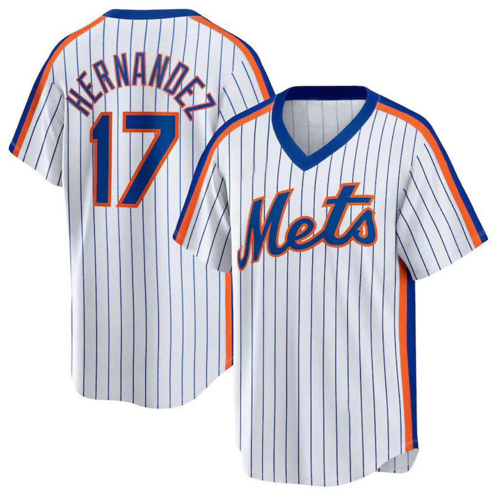 MATTH NY.Mets #17 Keith Hernandez Player White Cooperstown Collection T-shirt Home Stitched Jerseys