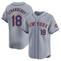 MATTH NY.Mets #18 Darryl Strawberry Player Gray Road Limited Home Stitched Jerseys