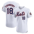 MATTH NY.Mets #18 Darryl Strawberry Player White Home Limited Elite Stitched Jerseys