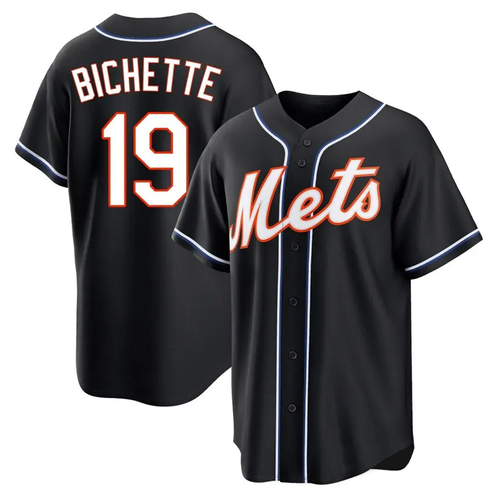 MATTH NY.Mets #19 Bo Bichette Player Black Fashion Out Game Stitched Jerseys