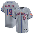 MATTH NY.Mets #19 Bo Bichette Player Gray Road Limited Home Stitched Jerseys