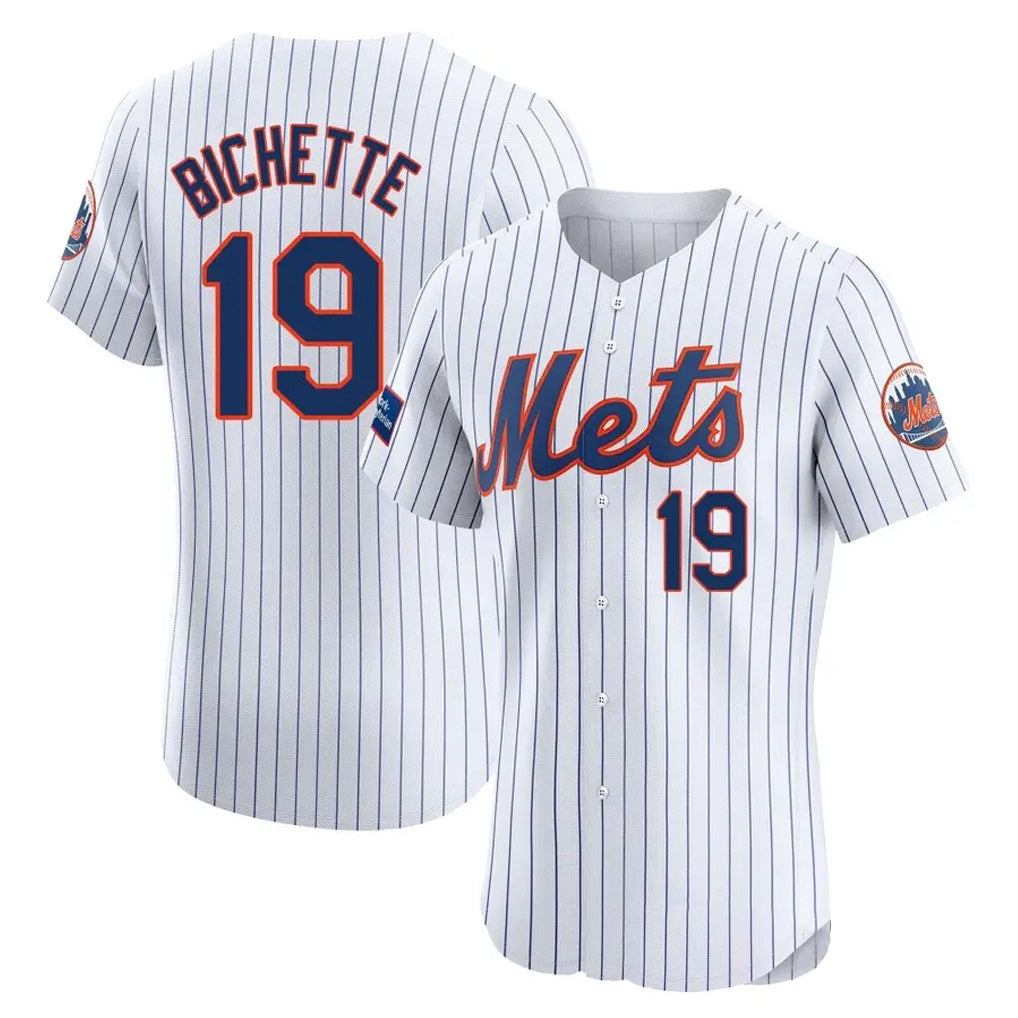 MATTH NY.Mets #19 Bo Bichette Player White Home Limited Elite Stitched Jerseys