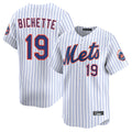 MATTH NY.Mets #19 Bo Bichette Player White Home Limited Stitched Jerseys