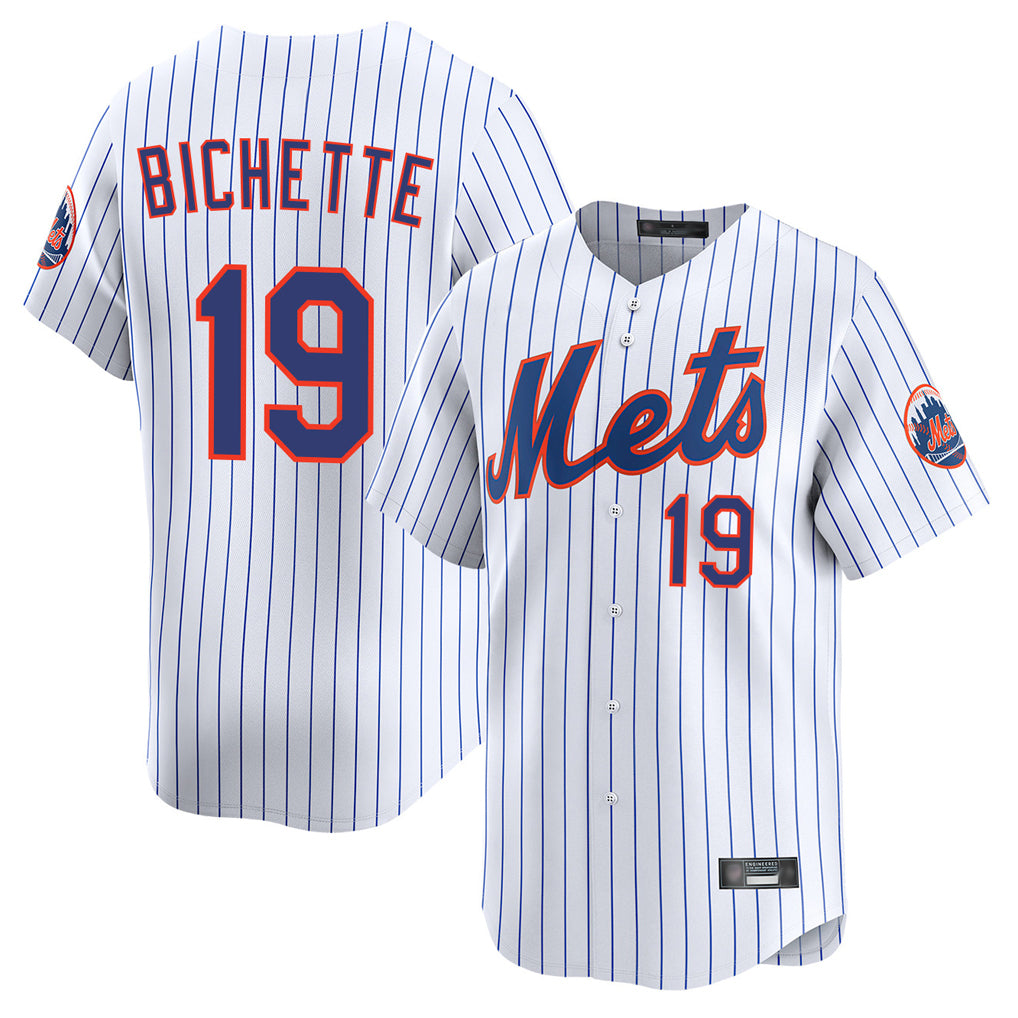 MATTH NY.Mets #19 Bo Bichette Player White Home Limited Stitched Jerseys