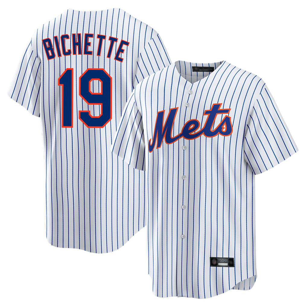 MATTH NY.Mets #19 Bo Bichette Player White Home Replica Stitched Jerseys