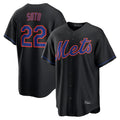 MATTH NY.Mets #22 Juan Soto Player Black Alternate Home Game Stitched Jerseys