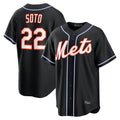 MATTH NY.Mets #22 Juan Soto Player Black Fashion Out Game Stitched Jerseys