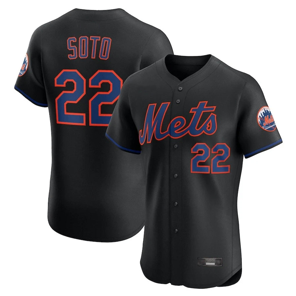 MATTH NY.Mets #22 Juan Soto Player Black Home Limited Elite Stitched Jerseys