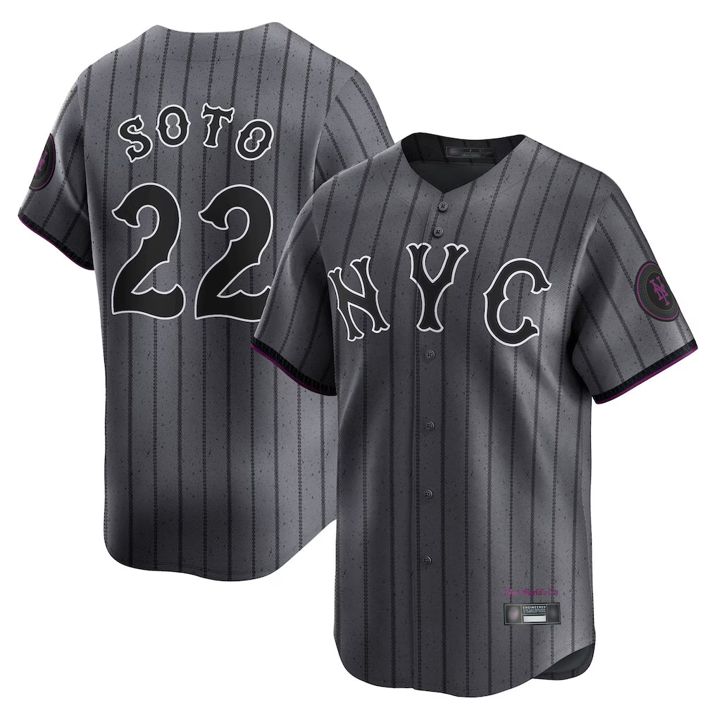 MATTH NY.Mets #22 Juan Soto Player Gray City Connect Limited Stitched Jerseys